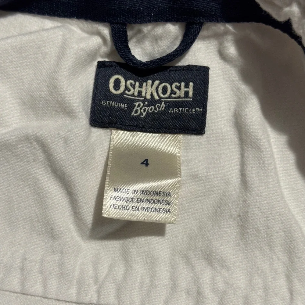 OshKosh B'gosh Boys White Button‎ Down Long Sleeve Shirt Size 4